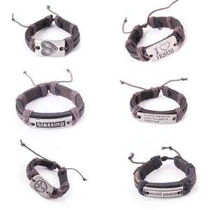Wholesale Genuine Leather Mens&Ladys Fashion Charms Bracelets 