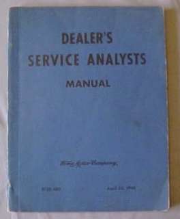 VINTAGE FORD DEALERS SERVICE ANALYSTS MANUAL 1948  
