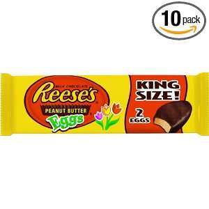 Reeses Peanut Butter King Size Egg Shipper, 2.4 Ounce (Pack of 10)