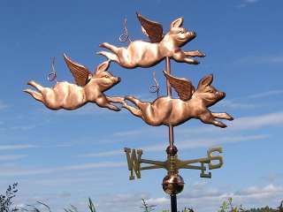 COPPER THREE PIGS WEATHERVANE MADE IN USA #334  