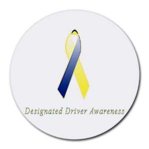  Designated Driver Awareness Ribbon Round Mouse Pad: Office 