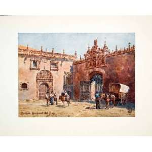  1906 Color Print Wigram Spain Burgos Hospital Rey Castile 