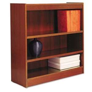  Square Corner Wood Veneer Bookcase, 3 Shelf, 35 3/8 x 11 3 