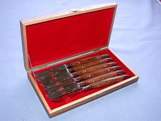 Stainless & Wood Steak Knife Set of Six In Wood Case  