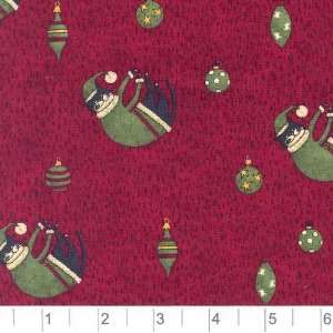  45 Wide Hip Holiday Cats & Ornaments Red/Green Fabric By 