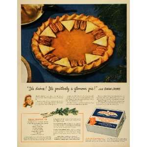 1945 Ad Birds Eye Snider Frosted Foods Pecan Pumpkin Pie Recipe Dinah 