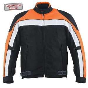   and Orange Waterproof Tri Tex™ Fabric Motorcycle Jacket   Size  XL
