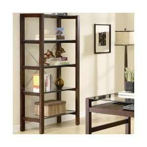   Espresso Glass Shelves Bookcase by Coaster Furniture: Home & Kitchen