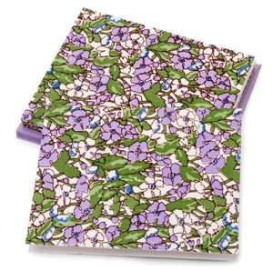   White Multi Floral Fabric Notecards  Set of 6 (3.5 x 