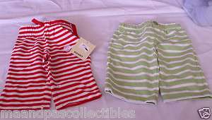   striped infant pull on pants green red 0 3 month 12 18 month  