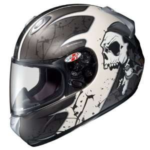 Advanced Black & White Anthracite Villain Full Face Motorcycle Helmet 