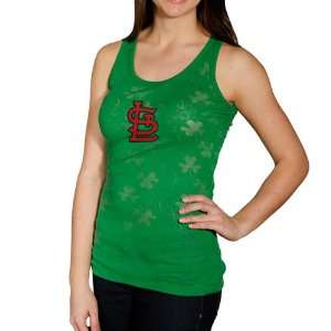   Ladies Kelly Green Colleen Sheer Ribbed Tank Top: Sports & Outdoors