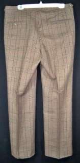 Mens vtg BENCHLEY LTD Plaid Wool Trousers Pants 36 x 30 Brown 