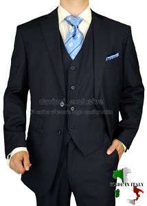 VALENTINO $1896 SUIT WOOL 2013 2 NAVY VESTED 42R  