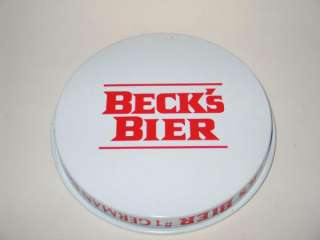 VINTAGE BECKS BEER METAL ADVERTISING TRAY SIGN IMPORT BIER GERMANY 