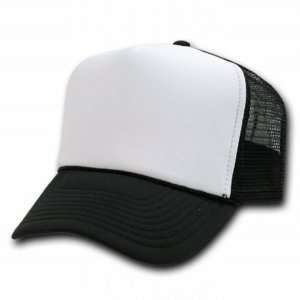  BLACK AND WHITE MESH TRUCKER STYLE CAP HAT CAPS HATS 