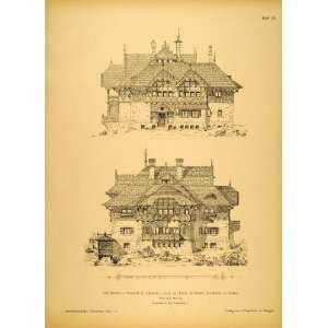  1890 Print House Einsiedel Chemnitz German Architecture 