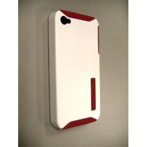  Incipio Double Cover Case for Iphone 4   White/Red: Cell 