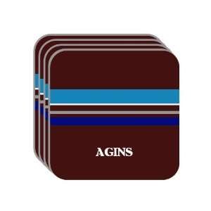 Personal Name Gift   AGINS Set of 4 Mini Mousepad Coasters (blue 