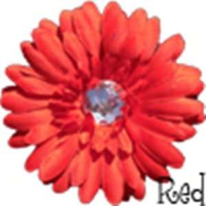  Red Crystal Gerber Daisy Clip: Beauty