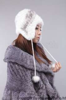 604 new real knitted mink fur 4 color hat/caps  