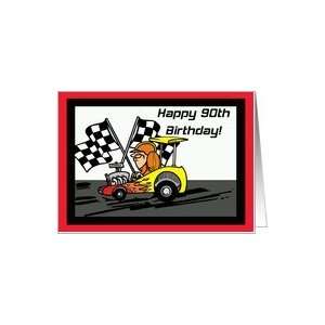 Drag Racing 90th Birthday Card Card