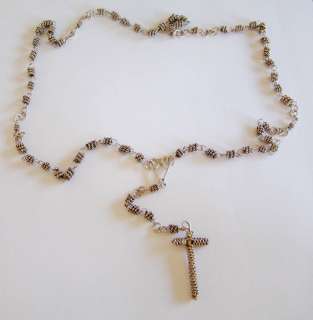 Sterling Silver Cross Beautiful Link Rosary  