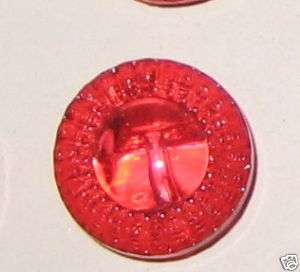 VTG 1/2 Ruby Red Crystal Glass Buttons~Pre WWII  