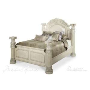  Aico Monte Carlo II Silver Pearl Queen High/Low Poster Bed 