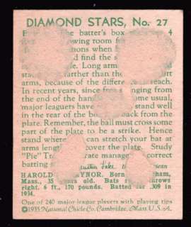 1934 36 Diamond Stars # 27 Pie Traynor (Pirates)  