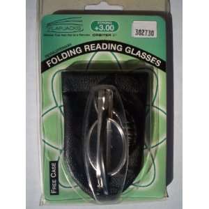  Flapjack Foldable Readers, Silver Oval Frame +3.00 Health 