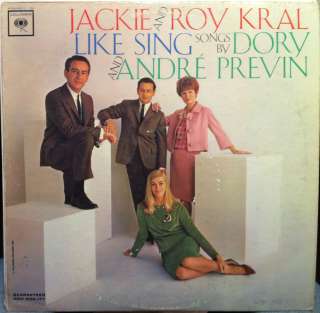 JACKIE & ROY KRAL like sing LP vinyl CL 1934 VG 1963  