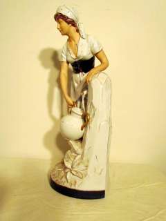 Antique ROYAL DUX Figurine of Rebecca at the Well, LARGE 23 Inches 