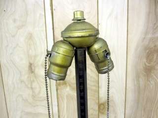 Antique 1930s Brass & Marble Floor Lamp Ornate w Cherubs Victorian 