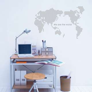 Map of the World Adheive WALL DECOR REMOVABLE STICKER  