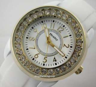 HENLEY WHITE WATCH, SILICONE JELLY STRAP & CRYSTALS, GO  