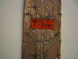 8045 Silk Necktie Mens Tie TANGO Palm Trees Beige Multi  