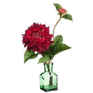  Burgundy Dahlia Silk Flower Design  Set of 4 arrangements 