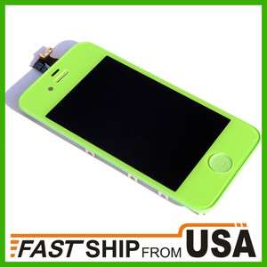 Green Iphone 4 Front LCD Display Screen Touch Digitizer Assembly 