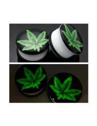 12mm Marijuana Weed 420 Cannabis Acrylic Glow in the Dark GID 