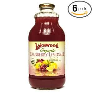 Lakewood Organic Cranberry Lemonade juices, 32 Ounce Bottles (Pack of 