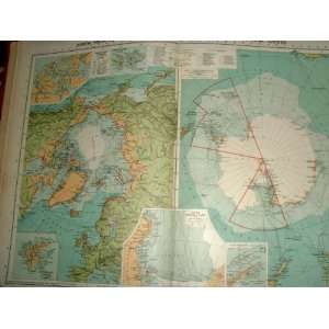  North & South Polar Regions Old Maps 1931