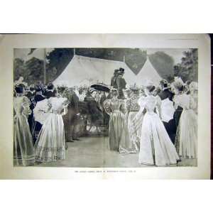  Queen Garden Party Buckingham Palace Old Print 1897