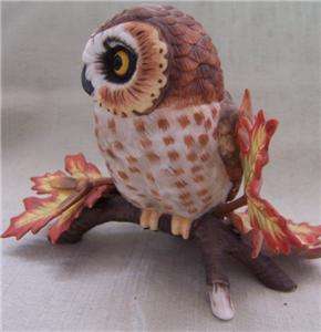 Saw WHET OWL Fine Porcelain LENOX North America Autumn Raptor Bird 