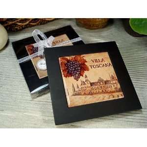  Wedding Favors Ceramic trivet in PVC box Villa Toscana   D 