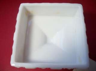 Westmoreland Milk Glass Old Quilt Pedestal Candy Dish  