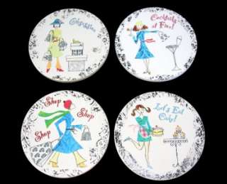 CHIC Girls Day Out Shop Eat Drink Absorbent Stone Coasters NIB 
