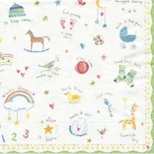  Set of 2 Baby Love Set of 20 Paper Cocktail Napkins: Home & Kitchen