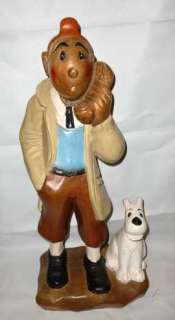 25 LARGE RUSTIC WOODEN HERGES TINTIN CARICATURES  