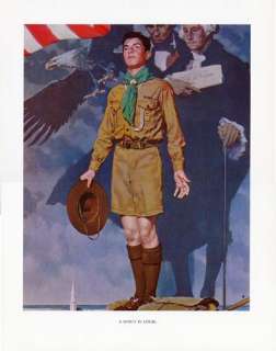 Norman Rockwell Boy Scout Print A SCOUT IS LOYAL 1942  